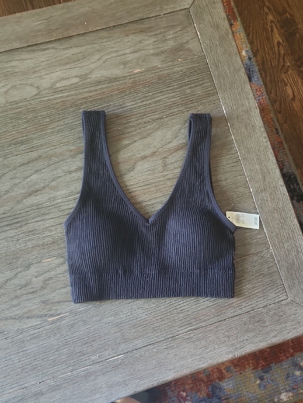 Aerie Ribbed V-Neck Crop Bralette - NWT